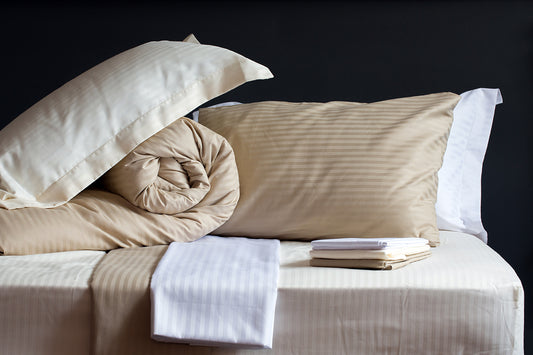 Satin Stripe Bedsheet Set [110"x110"] - The Towel Factory
